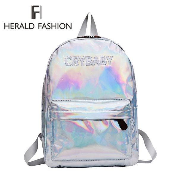 herald fashion women hologram laser backpack hip-hop style embroidery letters crybaby school bags for girls leather student bag
herald fashion women hologram laser backpack hip-hop style embroidery letters crybaby school bags for girls leather student bag