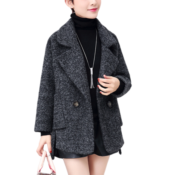 winter new cloak parka woolen jacket temperament women's short wool coat 2020 korean loose large size keep warm women jacket, Black
winter new cloak parka woolen jacket temperament women's short wool coat 2020 korean loose large size keep warm women jacket, Black