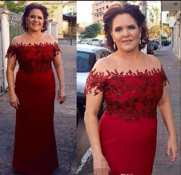 dark red mermaid mother of the bride dresses 2019 sheer crew elegant off shoulder beading appliqued groom mother gowns formal plus size, Black;red
dark red mermaid mother of the bride dresses 2019 sheer crew elegant off shoulder beading appliqued groom mother gowns formal plus size, Black;red