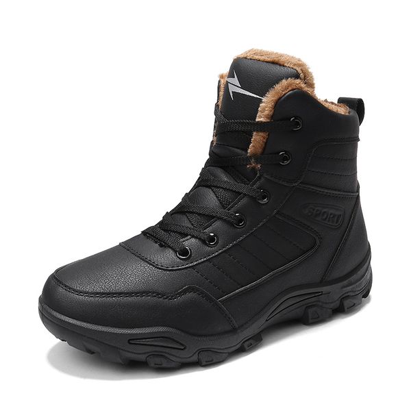 2019 new large size plus velvet thick warm men's boots with snow boots high to help fashion sports hiking, Black
2019 new large size plus velvet thick warm men's boots with snow boots high to help fashion sports hiking, Black