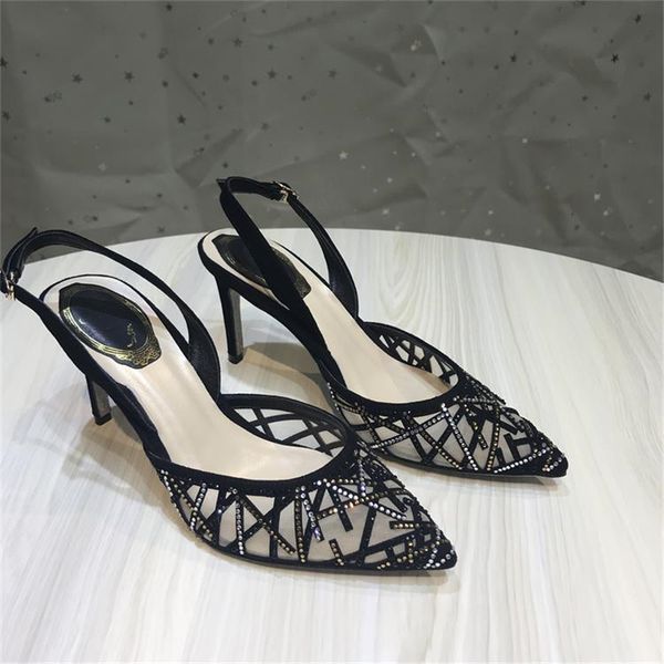 sandals monmoira rhinestone high heel women patchwork pointed toe one strap party shoes fwc0014, Black
sandals monmoira rhinestone high heel women patchwork pointed toe one strap party shoes fwc0014, Black