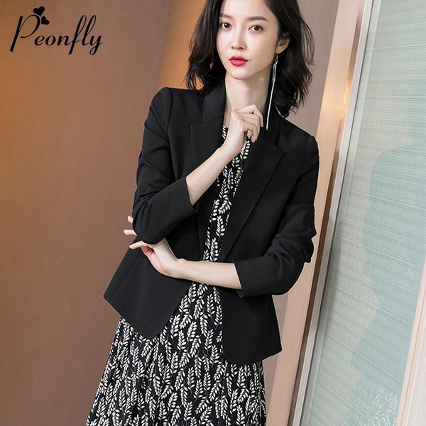 peonfly new 2020 spring women's blazer casual korean style fashion single button notched jackets long sleeve blazer women black, White;black
peonfly new 2020 spring women's blazer casual korean style fashion single button notched jackets long sleeve blazer women black, White;black