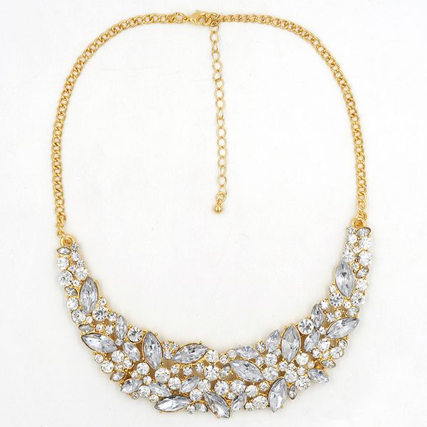 elegant crystal rhinestone clavicle chain necklace gold tone women jewelry, Silver
elegant crystal rhinestone clavicle chain necklace gold tone women jewelry, Silver