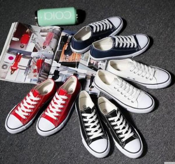 new 4 colors black red white blue all size 35-44 sports low classic canvas shoe sneakers men's women's casual shoes made in china
new 4 colors black red white blue all size 35-44 sports low classic canvas shoe sneakers men's women's casual shoes made in china