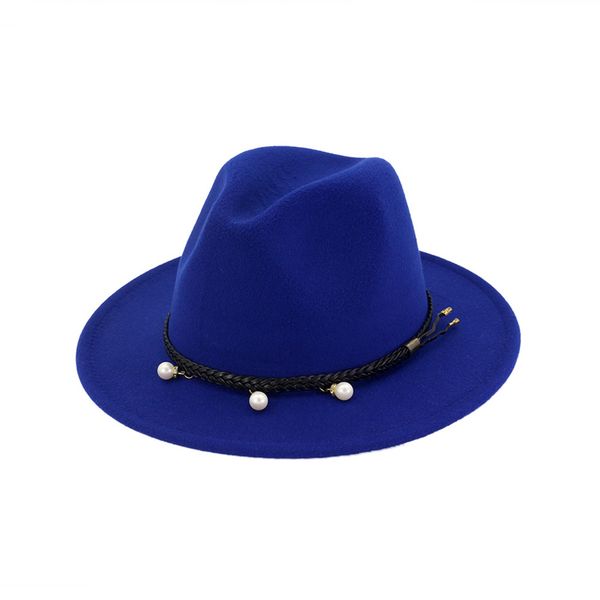 classical wool felt fedora hats black ribbon pearl decorated 12 colors women panama jazz trilby derby hat, Blue;gray
classical wool felt fedora hats black ribbon pearl decorated 12 colors women panama jazz trilby derby hat, Blue;gray