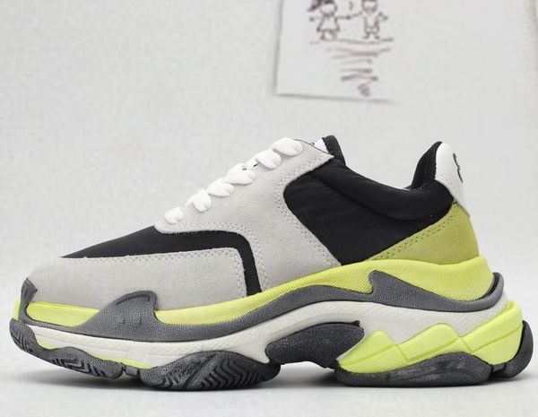 2019 fashion dad designer casual sneakers paris triple s hiking shoes men and women casual shoes, Black