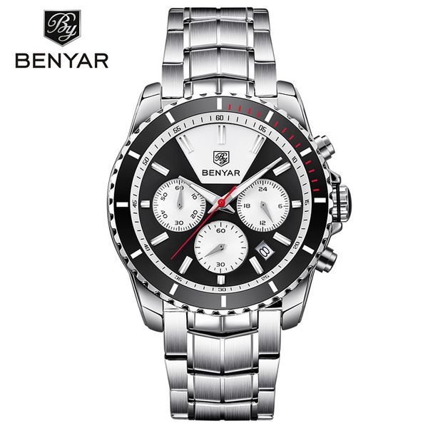 men's watch 2019 benyar luxury business men's quartz watch stainless steel waterproof sports quartz clock saati, Slivery;brown
men's watch 2019 benyar luxury business men's quartz watch stainless steel waterproof sports quartz clock saati, Slivery;brown