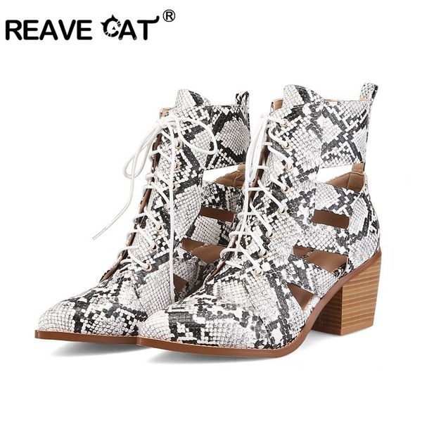 reave cat 2019 new women's serpentine sandals lace-up high heel ladies summer pointed toe square heel ankle boots white, Black
reave cat 2019 new women's serpentine sandals lace-up high heel ladies summer pointed toe square heel ankle boots white, Black