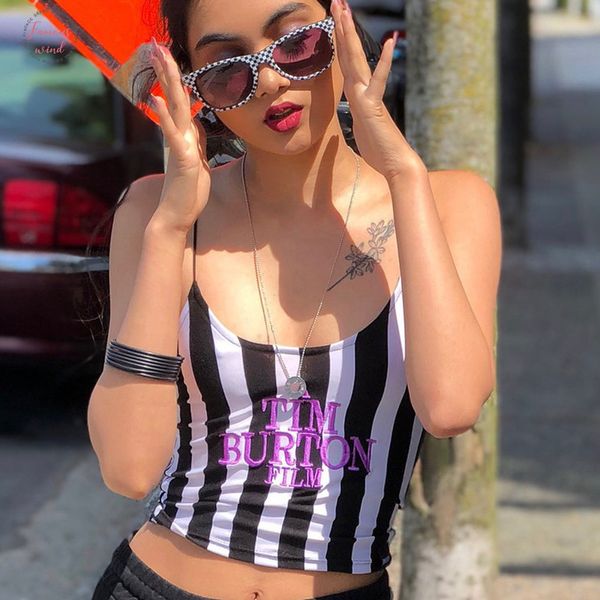 letter embroidery women camis crop 2020 summer sleeveless skinny camis stripe camisoles tim burton, White
letter embroidery women camis crop 2020 summer sleeveless skinny camis stripe camisoles tim burton, White