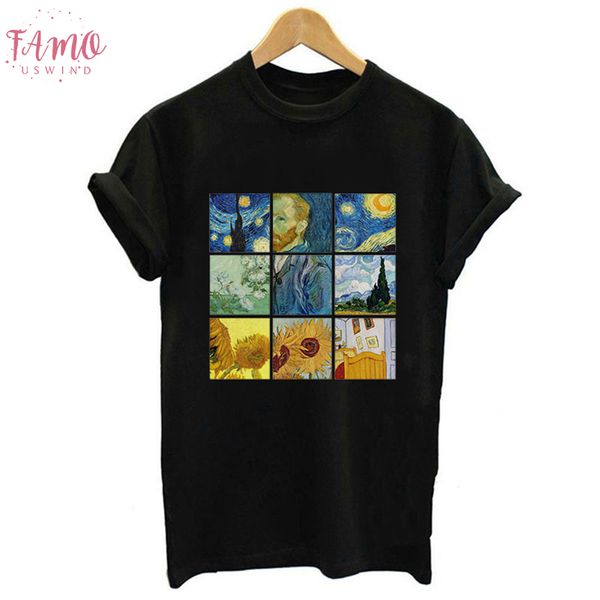 2019 new women fashion tumblr t shirt harajuku print short mouw o letter neck shirt van gogh art tees women color, White
2019 new women fashion tumblr t shirt harajuku print short mouw o letter neck shirt van gogh art tees women color, White