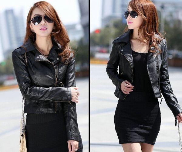 women fashion black motorcycle coat short female pu leather jacket short faux leather biker jacket soft
women fashion black motorcycle coat short female pu leather jacket short faux leather biker jacket soft