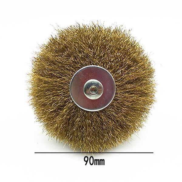 90mm copper plated wire wheel brush 6.0mm shank for mini drill rotary tools suitable for wood carving, nuclear carving, jewelry
90mm copper plated wire wheel brush 6.0mm shank for mini drill rotary tools suitable for wood carving, nuclear carving, jewelry