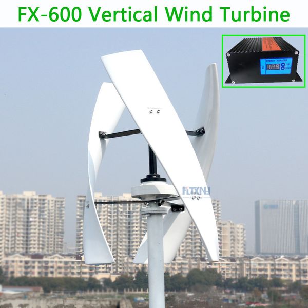 

600w vertical wind turbine max 650w 12v 24v 48v 1.5m start up 250rpm no noise with high efficient