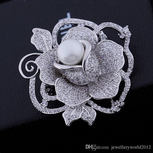 rhinestone crystal luxury woman brooch high end zirconia rose pearl overcoat sweater accessories, Gray
rhinestone crystal luxury woman brooch high end zirconia rose pearl overcoat sweater accessories, Gray