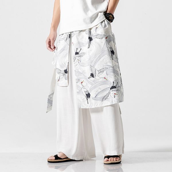 men's pants #0721 white black grey kimono men with belt japanese streetwear false two piece cotton linen wide leg elastic waist
men's pants #0721 white black grey kimono men with belt japanese streetwear false two piece cotton linen wide leg elastic waist