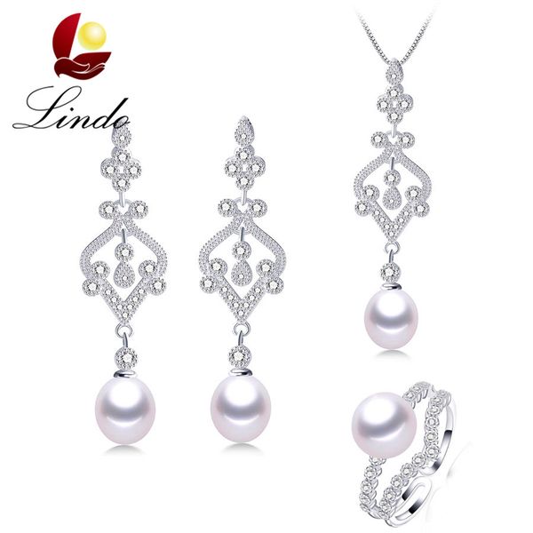 lindo luxury zircon natural freshwater pearl jewelry sets women fashion 925 sterling silver wedding necklace long earrings set, Black
lindo luxury zircon natural freshwater pearl jewelry sets women fashion 925 sterling silver wedding necklace long earrings set, Black