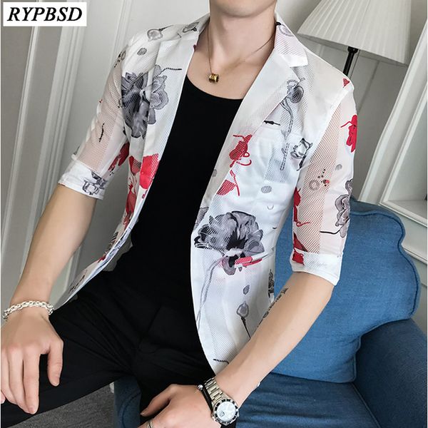 summer blazer men fashion print half sleeve turn down collar slim fit blazer masculino casual jacket men xxxl, White;black
summer blazer men fashion print half sleeve turn down collar slim fit blazer masculino casual jacket men xxxl, White;black
