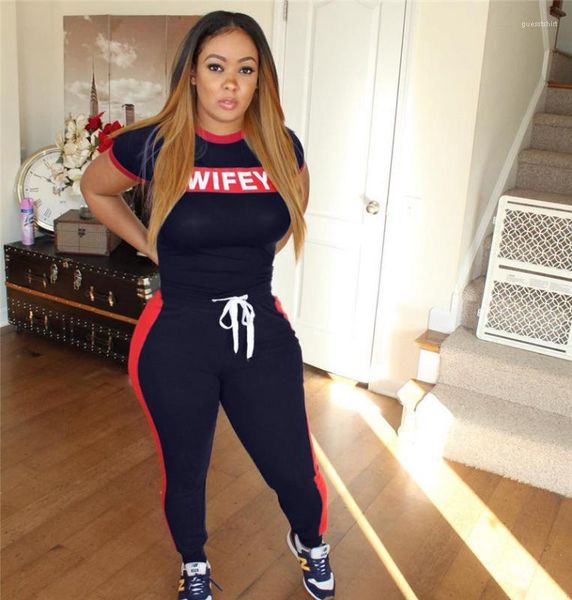 summer slim letter 2pcs pants casual womens clothing print wifey 2 piece woman set, White
summer slim letter 2pcs pants casual womens clothing print wifey 2 piece woman set, White