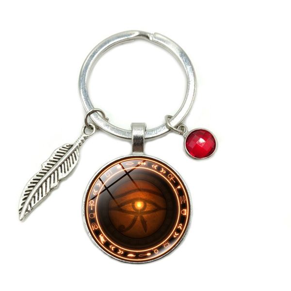 2019 new horus eye time glass convex keychain 8 color crystal alloy leaves hanging key ring small gift, Silver
2019 new horus eye time glass convex keychain 8 color crystal alloy leaves hanging key ring small gift, Silver