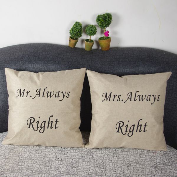 pillow case wholesale linen couples mr/mrs seat cushion without core european decorative chair throw cover 45*45cm almofadas
pillow case wholesale linen couples mr/mrs seat cushion without core european decorative chair throw cover 45*45cm almofadas