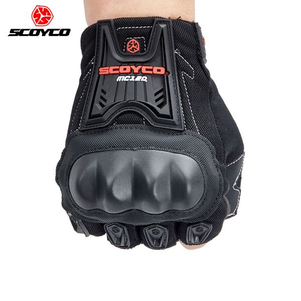 

scoyco mc12d summer motorcycle half finger gloves motocross gloves country racing glove high protective shell, Black