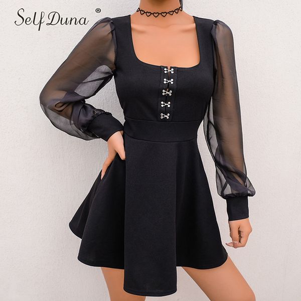 self duna 2019 summer black short dress mesh patchwork ruffle long sleeve transparent mini women skater dress, Black;gray
self duna 2019 summer black short dress mesh patchwork ruffle long sleeve transparent mini women skater dress, Black;gray