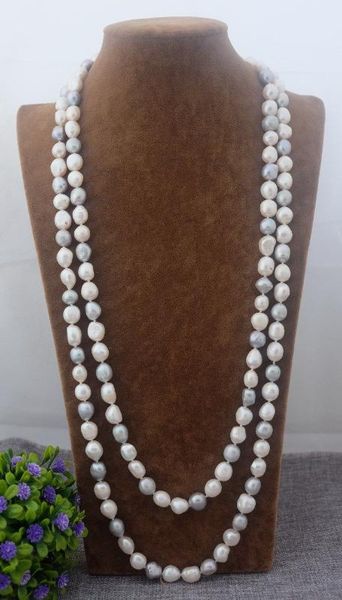 new natural 80'' multi color baroque pearl necklace 8-9mm long sweater chain, Silver
new natural 80'' multi color baroque pearl necklace 8-9mm long sweater chain, Silver