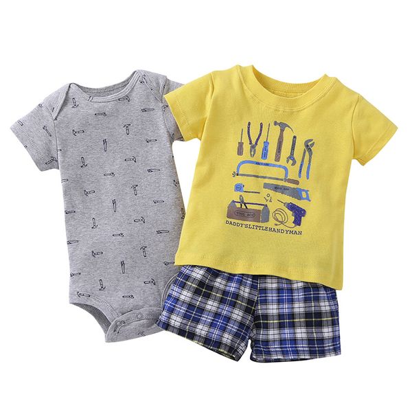 new 3 pcs sets baby boys bodysuits (short sleeve t-shirt + shorts) summer cotton dinosaur baby bebes boy clothes newborn outwear, Blue
new 3 pcs sets baby boys bodysuits (short sleeve t-shirt + shorts) summer cotton dinosaur baby bebes boy clothes newborn outwear, Blue