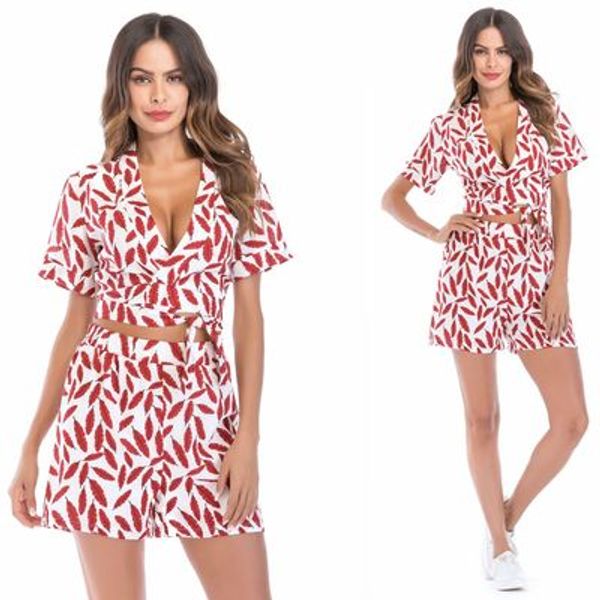 2020 summer fashion explosion new short-sleeved shorts ladies suit spot, White
2020 summer fashion explosion new short-sleeved shorts ladies suit spot, White