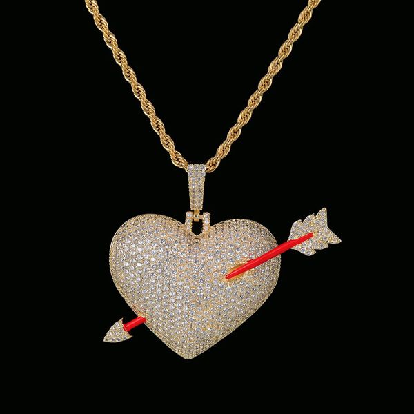tarrow heart love necklace & pendant iced out with rope chain gold color bling cubic zircon men's hip hop jewelry for gift, Silver
tarrow heart love necklace & pendant iced out with rope chain gold color bling cubic zircon men's hip hop jewelry for gift, Silver