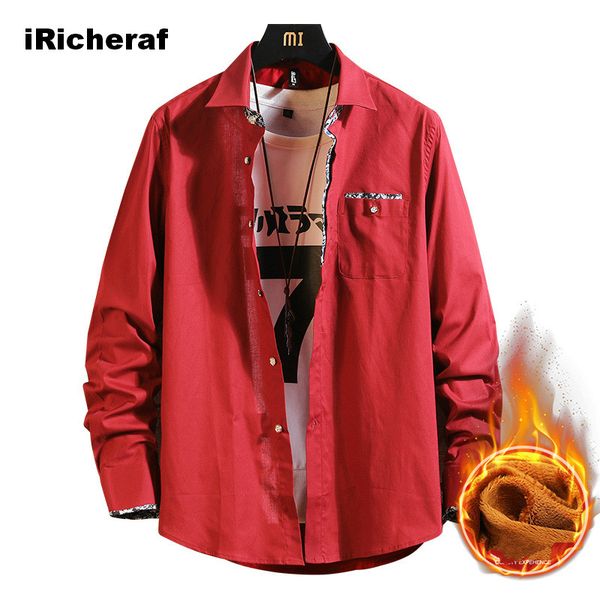 iricheraf winter men's shirts fashion boutique cotton solid color plus cashmere warm thick casual long-sleeve slim velvet shirt, White;black
iricheraf winter men's shirts fashion boutique cotton solid color plus cashmere warm thick casual long-sleeve slim velvet shirt, White;black