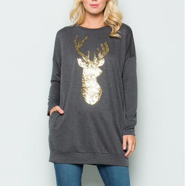 women christmas long sleeve wapiti blouse sweatshirt pullover casual womens hoodies pullover friends sweatshirt, Black
women christmas long sleeve wapiti blouse sweatshirt pullover casual womens hoodies pullover friends sweatshirt, Black