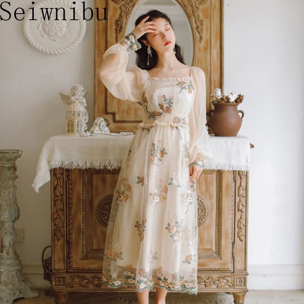 2020 summer flower embroidery lantern long sleeve square neck mesh dress women elegant vintage holiday boho dresses vestido, Black;gray
2020 summer flower embroidery lantern long sleeve square neck mesh dress women elegant vintage holiday boho dresses vestido, Black;gray
