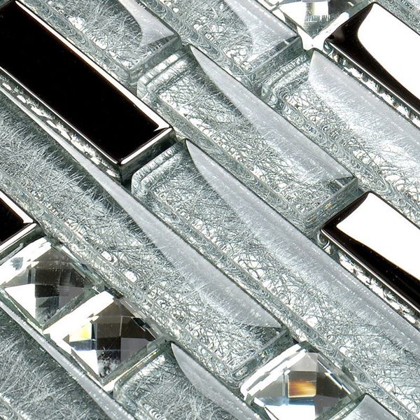 

Алмазная стеклянная плитка кухня Backsplash серебряное зеркало блокировки хрустальное стекло стены ванной плитка SSMT311