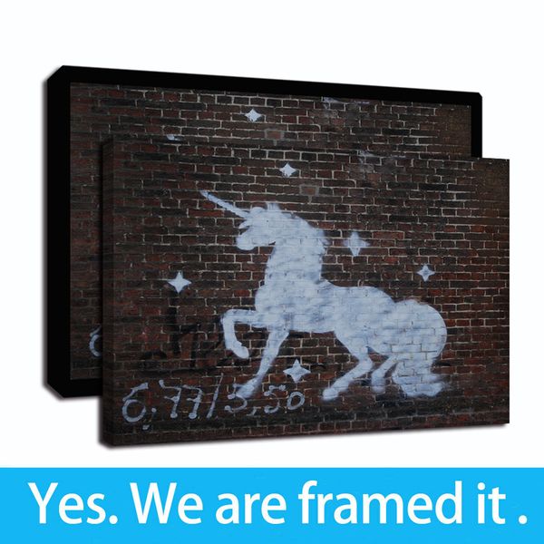 banksy graffiti animal unicorn street art framed canvas giclee print oil painting on canvas home decor - ready to hang
banksy graffiti animal unicorn street art framed canvas giclee print oil painting on canvas home decor - ready to hang