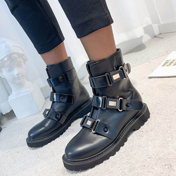 belt buckle motorcycle boots biker waterproof woman shoes punk style ankle boots for women luxury martins chaussures femme, Black
belt buckle motorcycle boots biker waterproof woman shoes punk style ankle boots for women luxury martins chaussures femme, Black
