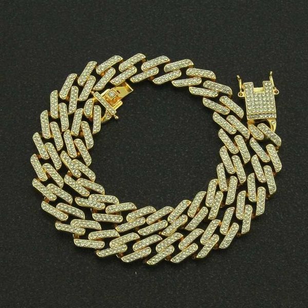 the bling king prong cuban link chains necklace fashion hiphop jewelry 3 row rhinestones iced out necklaces for men gmx190711, Silver
the bling king prong cuban link chains necklace fashion hiphop jewelry 3 row rhinestones iced out necklaces for men gmx190711, Silver