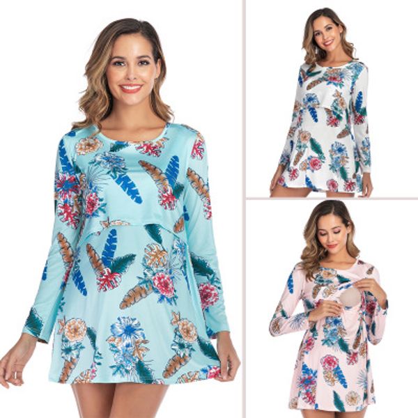 nursing dress women long sleeve flower breastfeeding winter dress for feeding maternity pregnancy clothes plus, White
nursing dress women long sleeve flower breastfeeding winter dress for feeding maternity pregnancy clothes plus, White