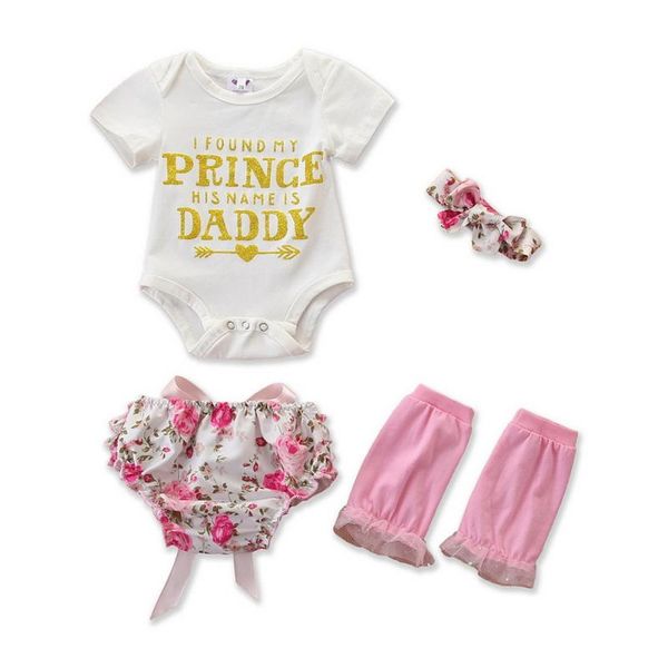 2020 summer newborn baby girls clothes sets letter printed bodysuits +floral print pants+leg warmer+headband 4pcs outfits 30, White
2020 summer newborn baby girls clothes sets letter printed bodysuits +floral print pants+leg warmer+headband 4pcs outfits 30, White