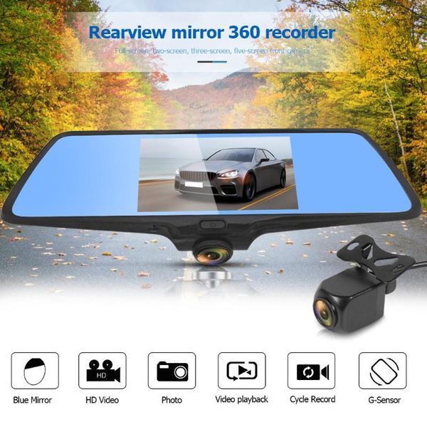 360 panoramic dvr dash camera dash cam 5 inch car dvr mirror dual len rear view camera rearview dashcam auto recorder video
360 panoramic dvr dash camera dash cam 5 inch car dvr mirror dual len rear view camera rearview dashcam auto recorder video