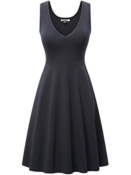 huwomens sleeveless v neck dress pocket summer beach midi flared tank dress, Black;gray
huwomens sleeveless v neck dress pocket summer beach midi flared tank dress, Black;gray
