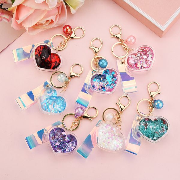 creative acrylic into the oil bottle quicksand love keychain glitter pink heart car key chain women bag pendant couple gift, Silver
creative acrylic into the oil bottle quicksand love keychain glitter pink heart car key chain women bag pendant couple gift, Silver