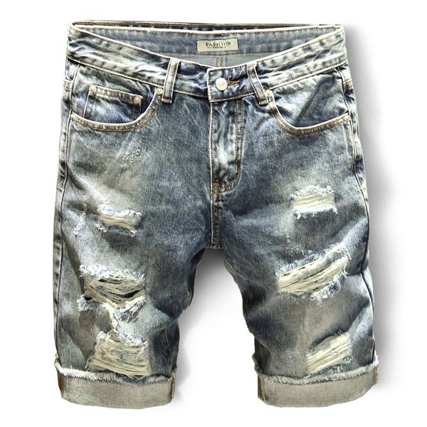 men's jeans ripped hole knee length summer slim thin pants men korean style fashion cotton distressed blue denim
men's jeans ripped hole knee length summer slim thin pants men korean style fashion cotton distressed blue denim