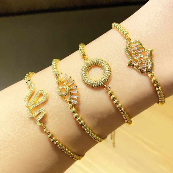 unique fashion lovely snake circle hamsa charm strand bracelets gold color cz crystal rhinestone evil eye bracelets birthday, Golden;silver
unique fashion lovely snake circle hamsa charm strand bracelets gold color cz crystal rhinestone evil eye bracelets birthday, Golden;silver