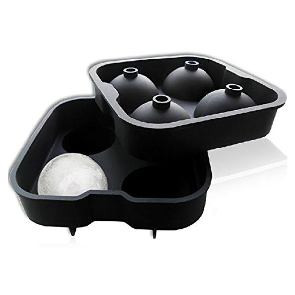 black 1 set of 2 molds plastic ball shaped ice cubes trays ice cubes with 4 compartments, 12x12cm
black 1 set of 2 molds plastic ball shaped ice cubes trays ice cubes with 4 compartments, 12x12cm