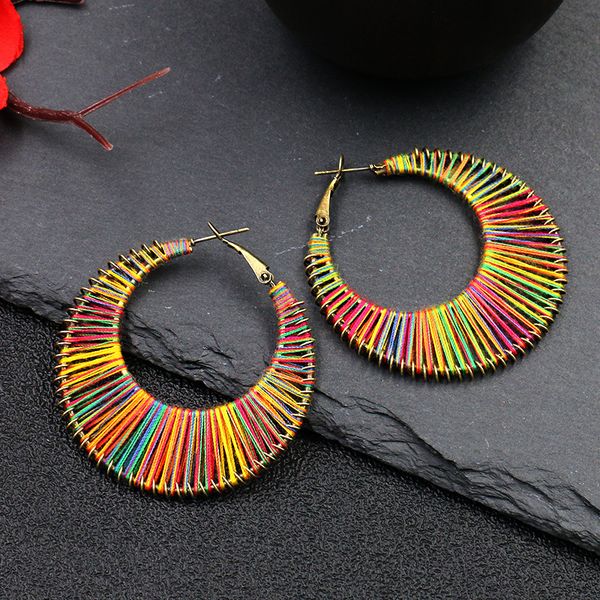 bohemian color winding earrings original round earrings personality exaggerated european and american accessories, Golden;silver
bohemian color winding earrings original round earrings personality exaggerated european and american accessories, Golden;silver