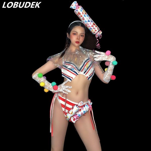 cute candy headdress bikini set dance outfit festival party bar nightclub dj women singer dance team ds performance costume, Black;red
cute candy headdress bikini set dance outfit festival party bar nightclub dj women singer dance team ds performance costume, Black;red