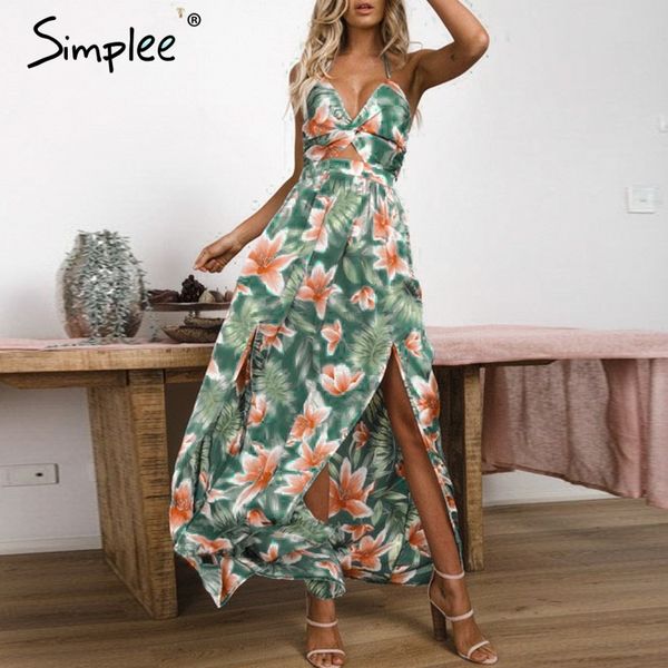 simplee v neck maxi long dress women vintage high waist backless summer dress floral print sundress party vestidos, Black;gray
simplee v neck maxi long dress women vintage high waist backless summer dress floral print sundress party vestidos, Black;gray