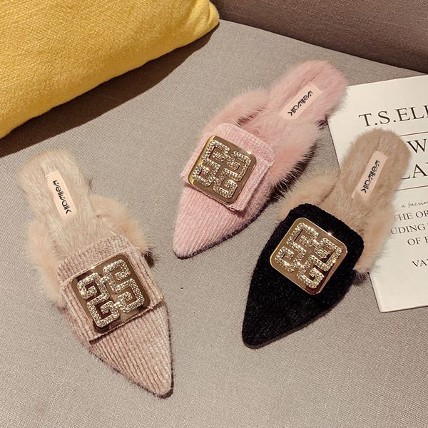 buckle g fur slides women flat shoes open back ladies winter home slippers unicorn female fashion furry loafers pointed toe mule, Black
buckle g fur slides women flat shoes open back ladies winter home slippers unicorn female fashion furry loafers pointed toe mule, Black