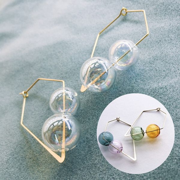 original fancy hand blown bubble hoop earrings for women vintage unique colorful glass ball earrings clear korean 2019, Golden;silver
original fancy hand blown bubble hoop earrings for women vintage unique colorful glass ball earrings clear korean 2019, Golden;silver